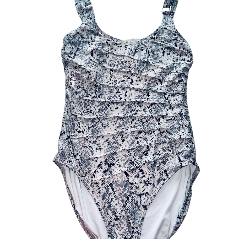 Calvin Klein Snakeskin One-Piece Swimsuit - Picture 3 of 7